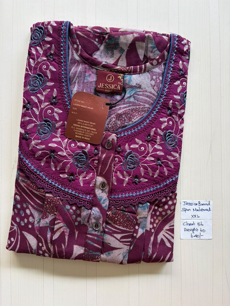 DJS 556 Height Jessica Pleats Spun Nighty 550