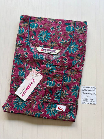 DNS 046 Height Narmatha Pleats Zip Nighty