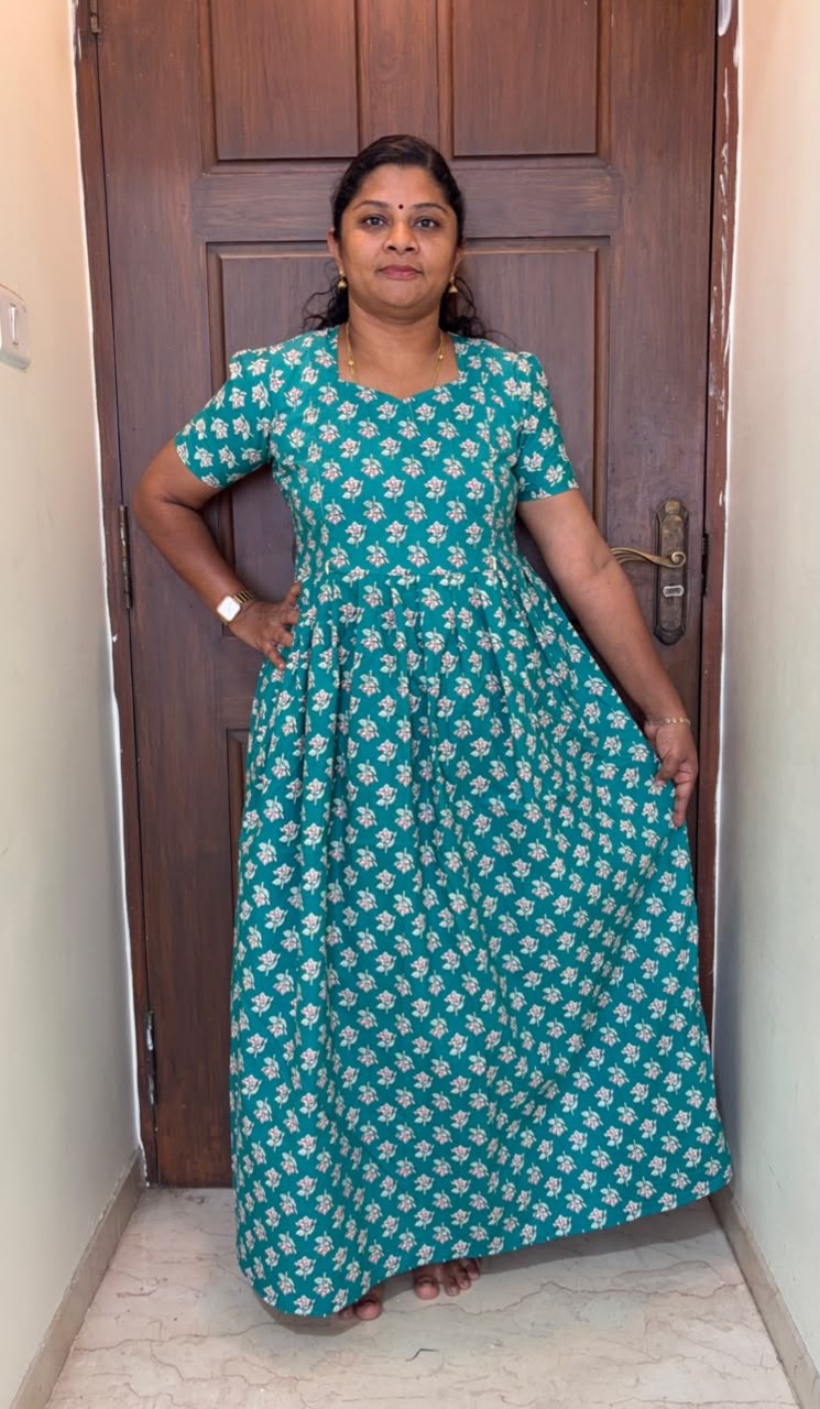 MFS195 Peacock Feeding maxi frock Jyoti FD FM1