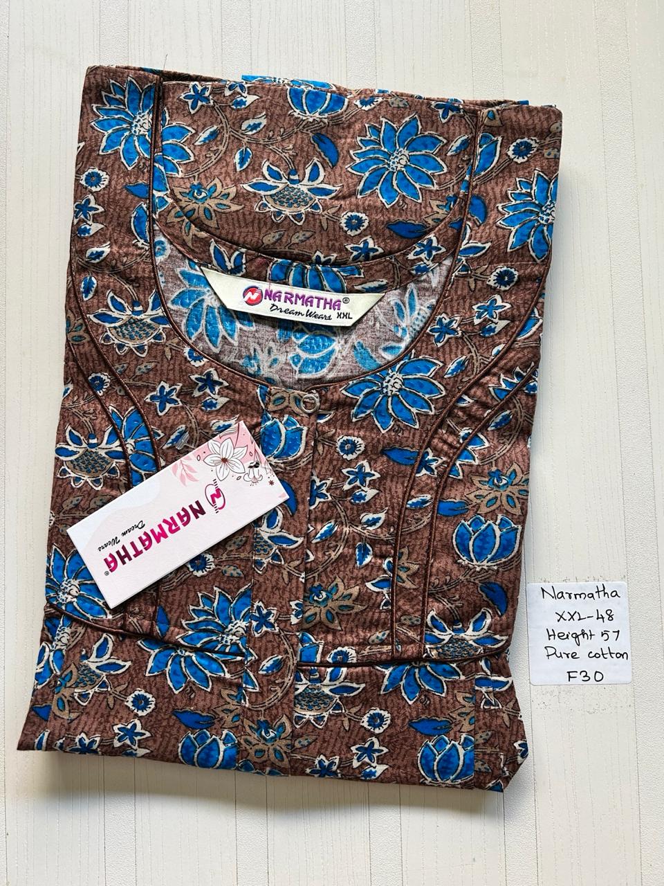 CNS050 Narmatha Pleats Zip Nighty