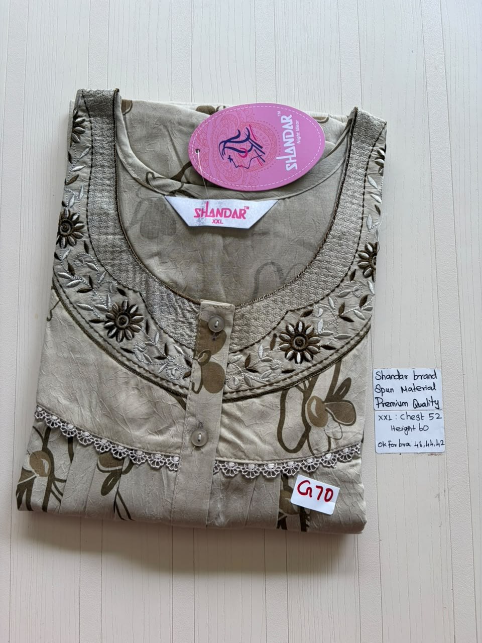 DSS 289 Height Shandar Spun nighty