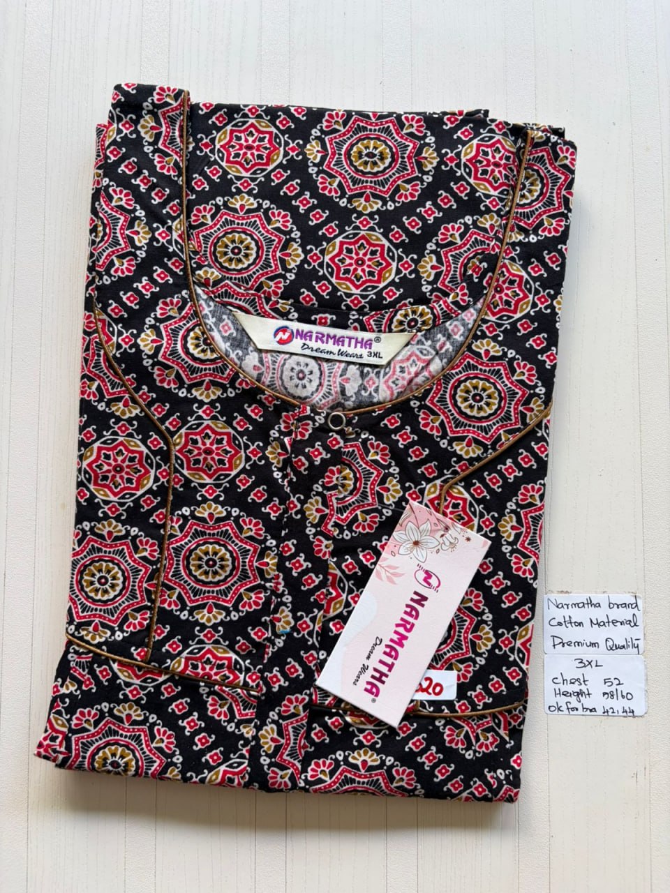 DNS 043 Height Narmatha Pleats Zip Nighty