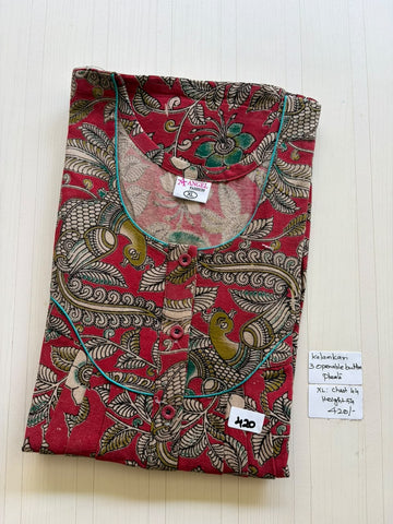 AASBP 228 Peacock Pleats Kalamkari Nighty BP CPS