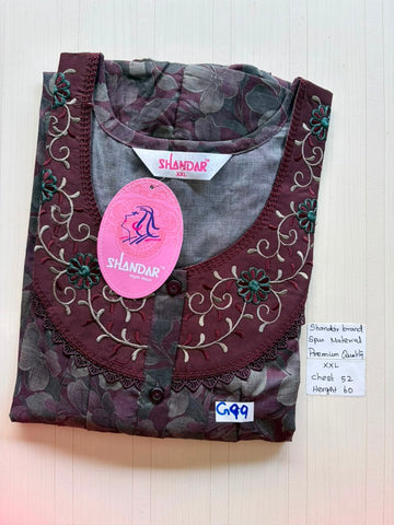 DSS 228 Height Shandar Spun nighty