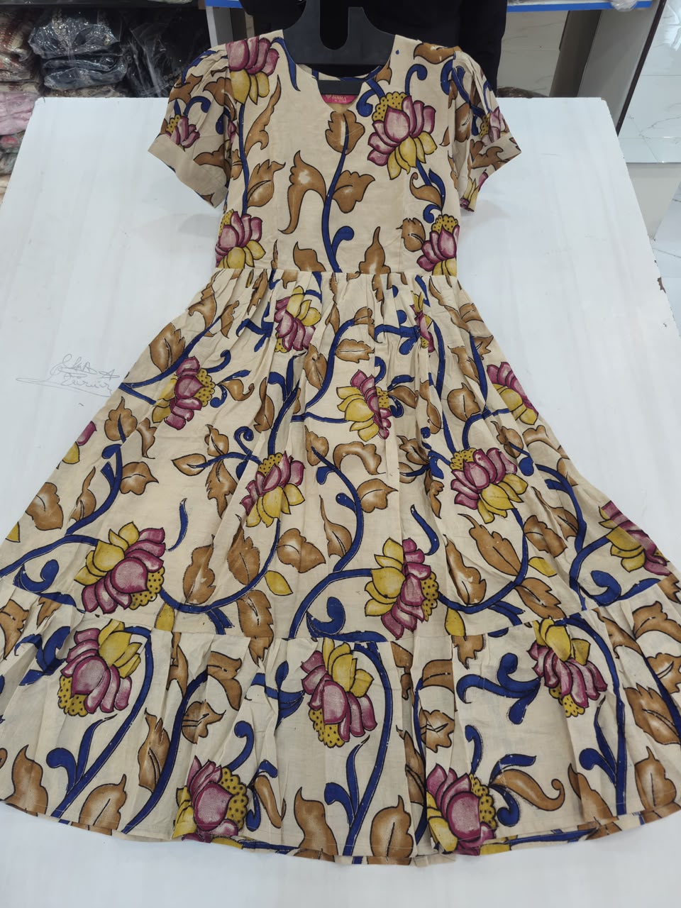MFS 385 Peacock Kalamkari Maxi Frock YY1