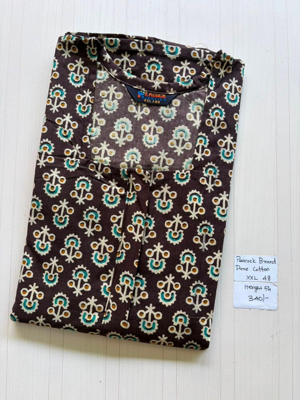 AASZ 121 Peacock Zip Nighty Batik DPS
