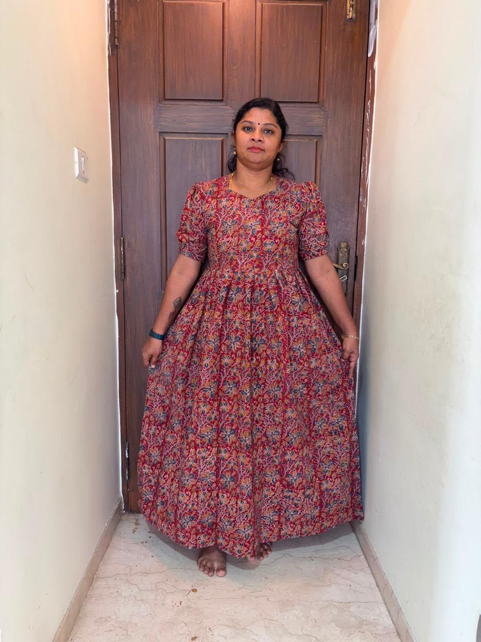 MFS 485 Peacock Height Kalamkari maxi frock YY1 YY2
