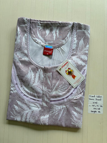 MCS 089 Ponni's Mixed Cotton Zip Nighty
