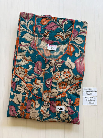 AASBP 214 Peacock Pleats Kalamkari Nighty BP CPS