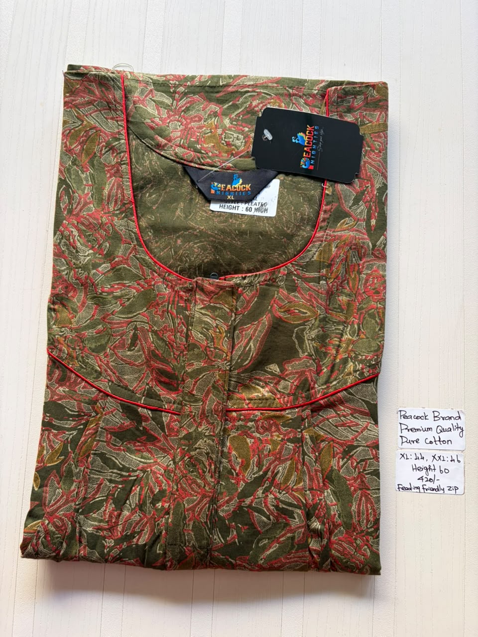 AASHP 299 Height Peacock Zip Nighty BP HP CPS DPS