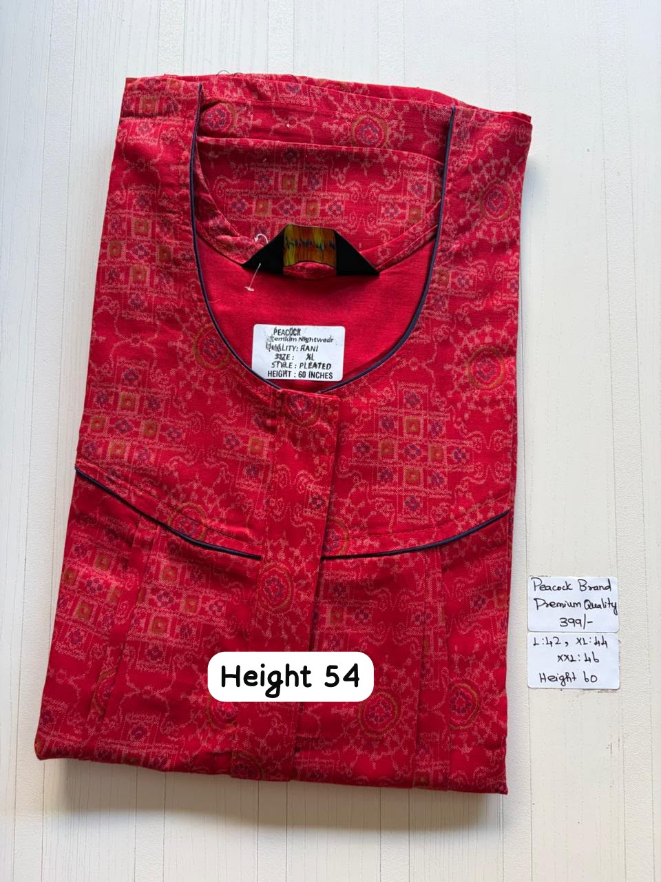 AAS5252 Peacock pleats Zip premium quality BP DD CPS DPS Height 54
