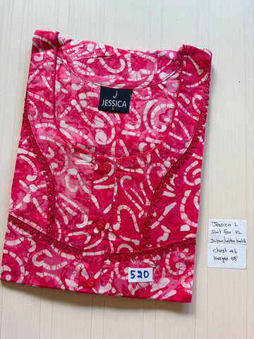 BJS 1085 Jessica Pleats Batik Nighty 550