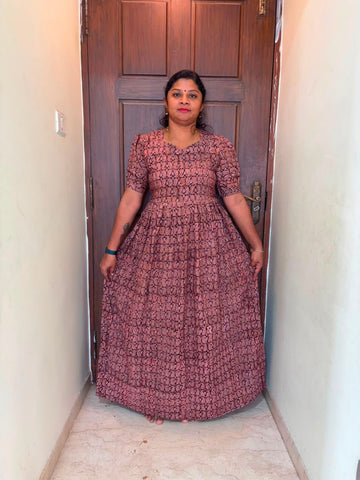 MFS 288 Peacock Height Kalamkari maxi frock YY1 YY2