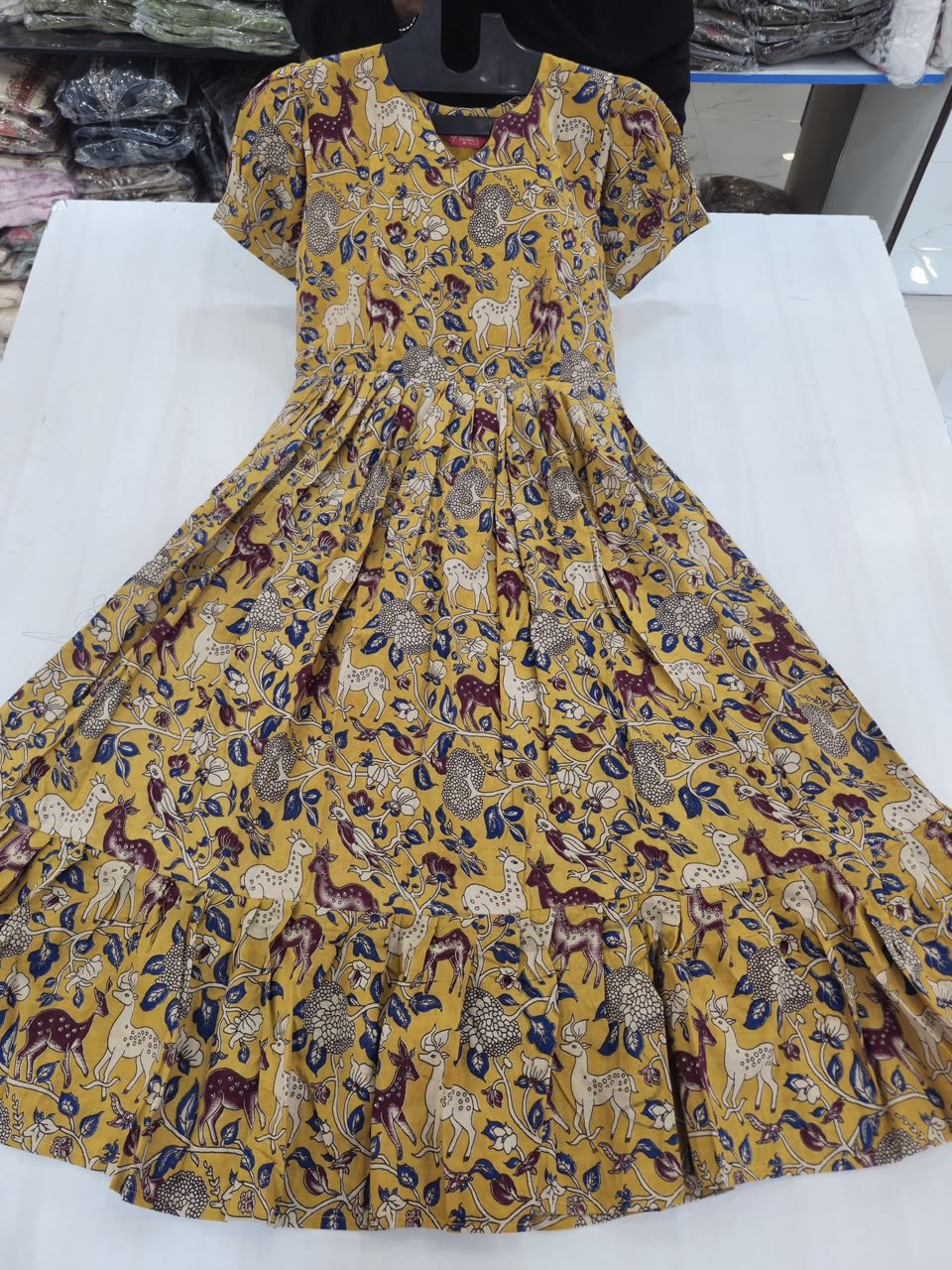 MFS 382 Peacock Kalamkari Maxi Frock YY1