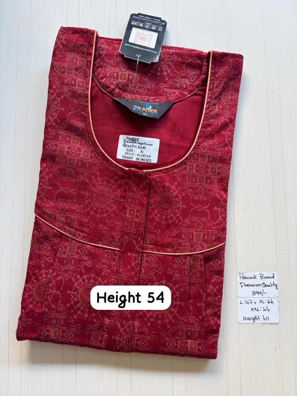 AAS5249 Peacock pleats Zip premium quality BP DD CPS DPS Height 54