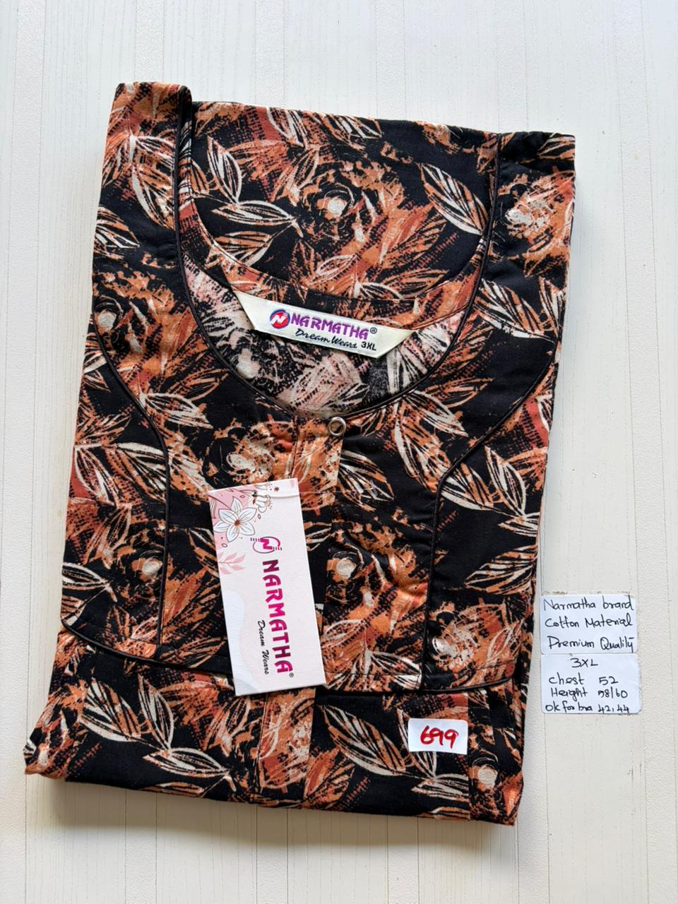 DNS 029 Height Narmatha Pleats Zip Nighty