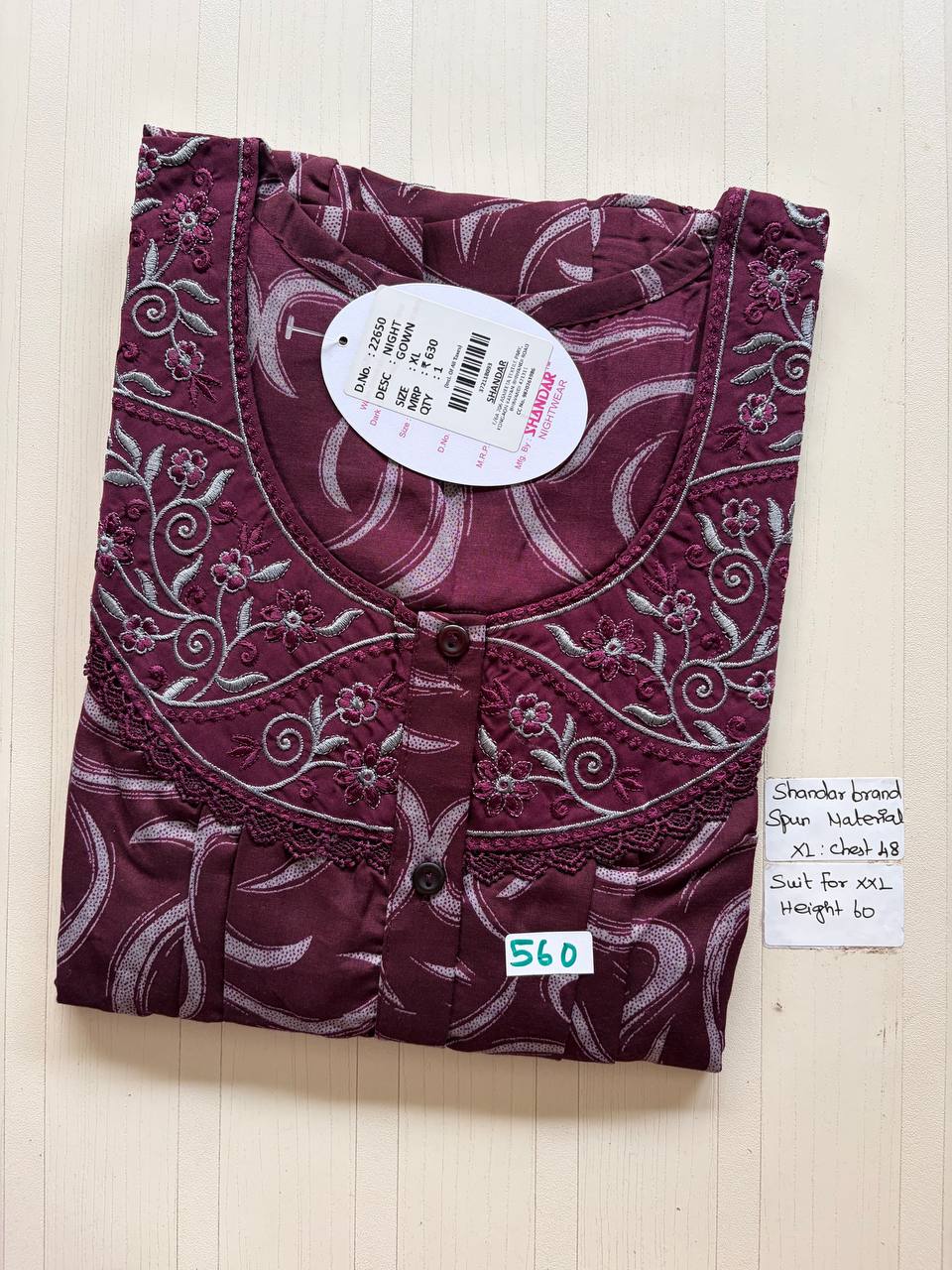 css 578 Shandar light Spun nighty