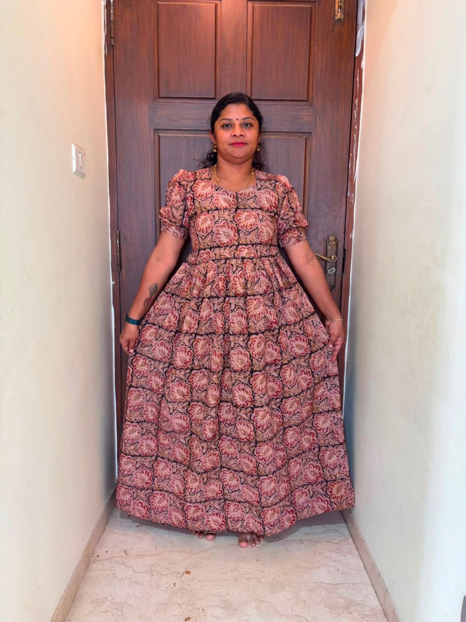 MFS 286 Peacock Height Kalamkari maxi frock YY1 YY2
