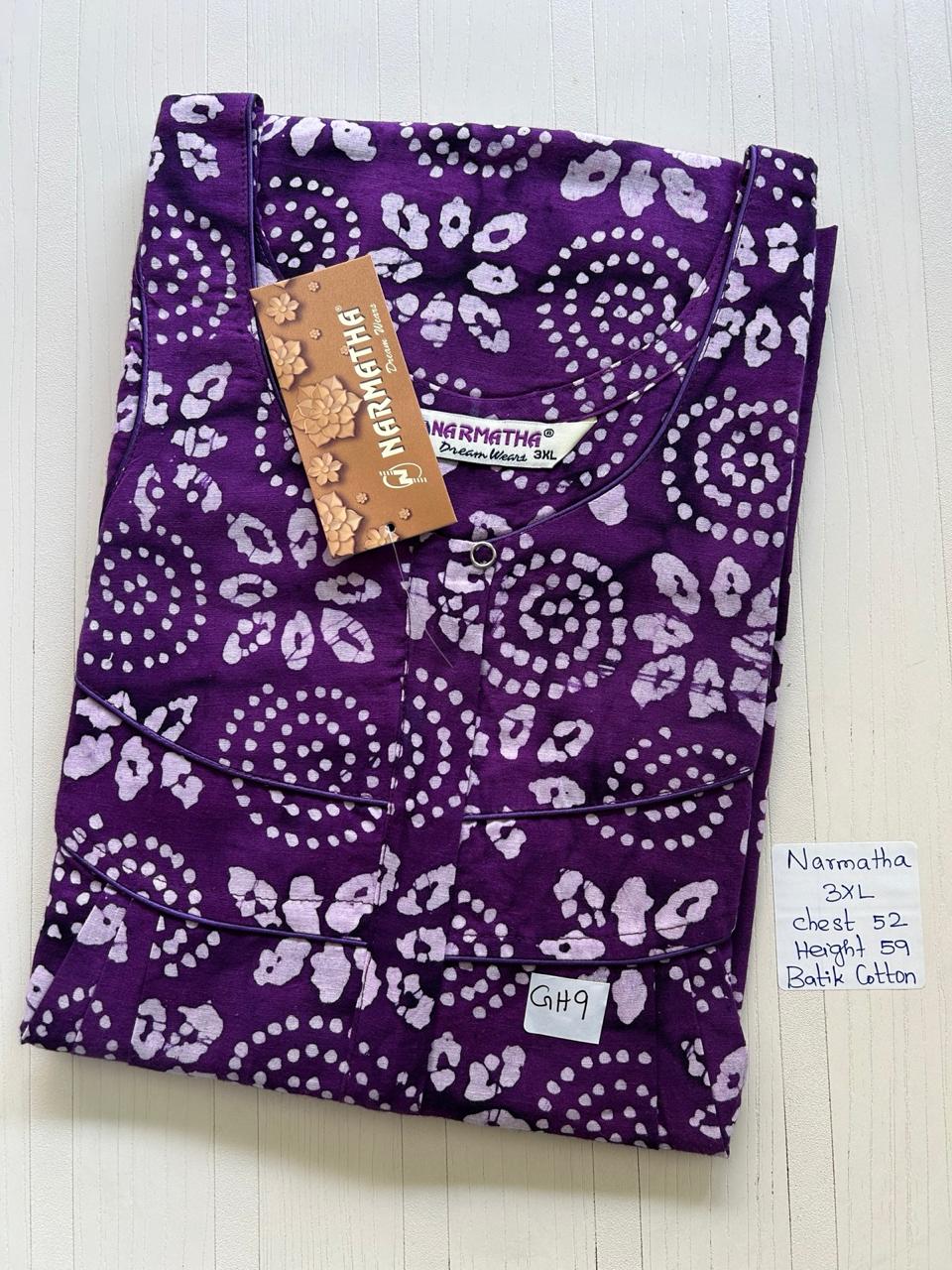 DNS209 Height Narmatha Pleats Zip Batik Nighty