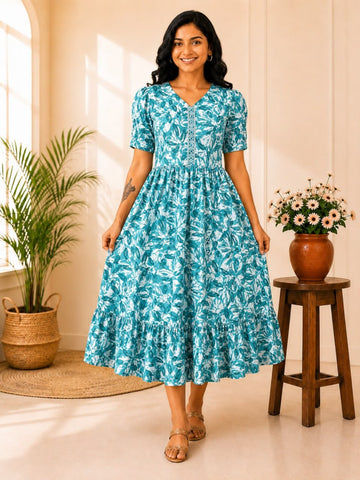 MFS201 Peacock maxi frock YY1