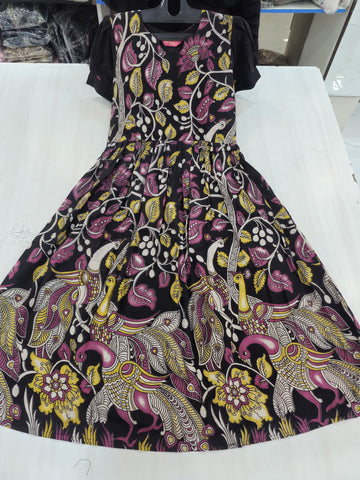 MFS 391 Peacock Kalamkari Maxi Frock YY1