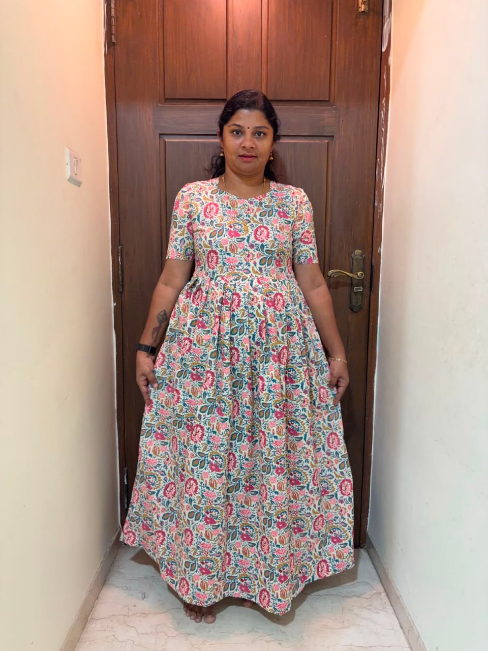 MFS 417 Peacock Feeding maxi frock FD FM1