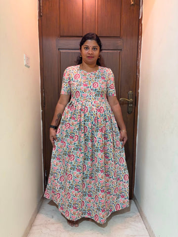 MFS 417 Peacock Feeding maxi frock FD FM1