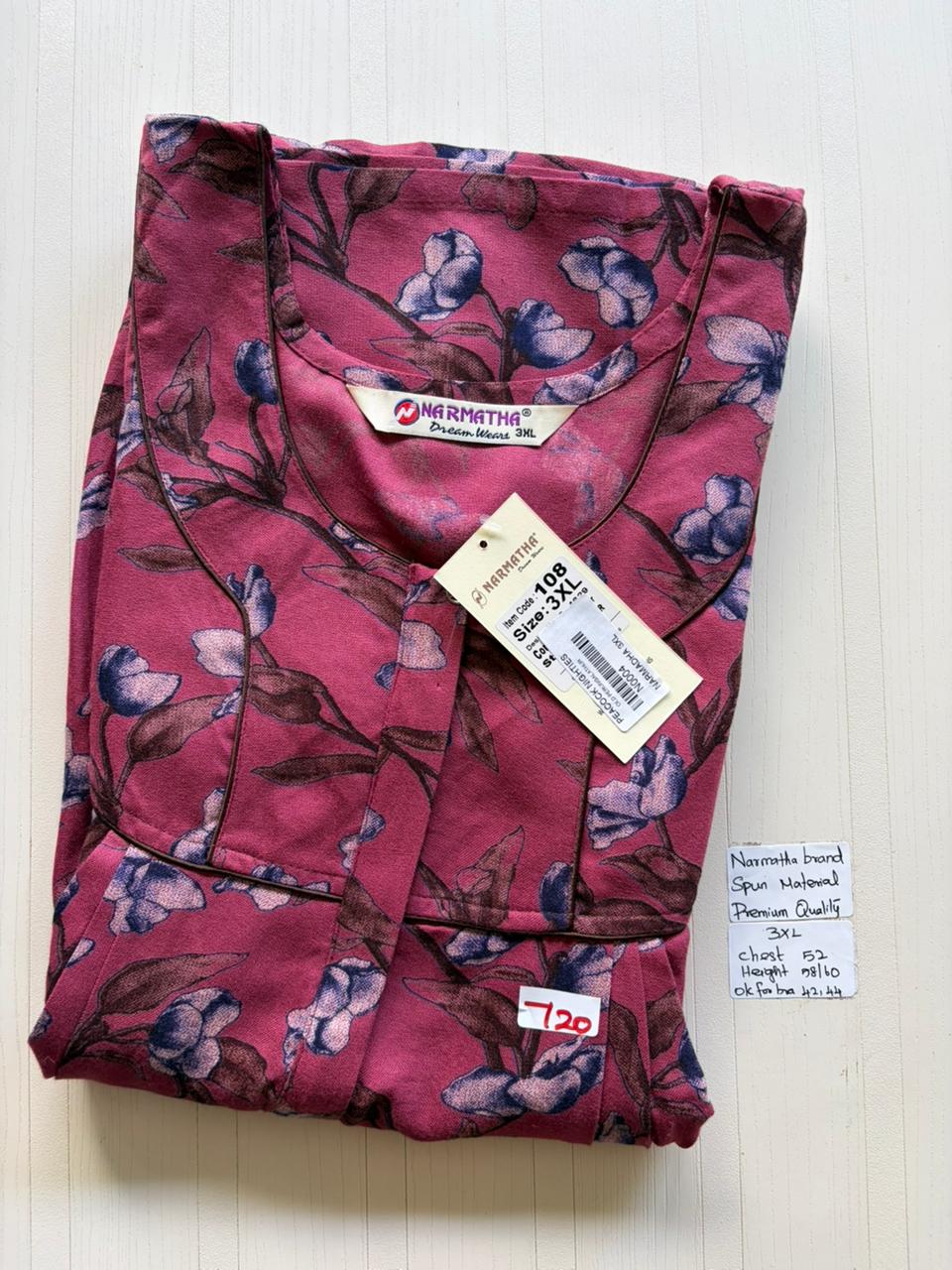 DNS 008 Height Narmatha Pleats Zip Nighty
