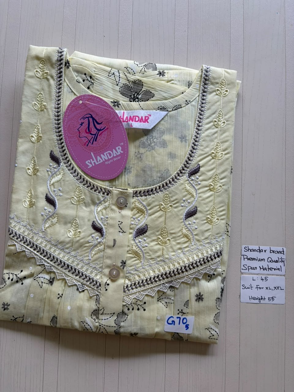 BS244 Shandar Spun nighty
