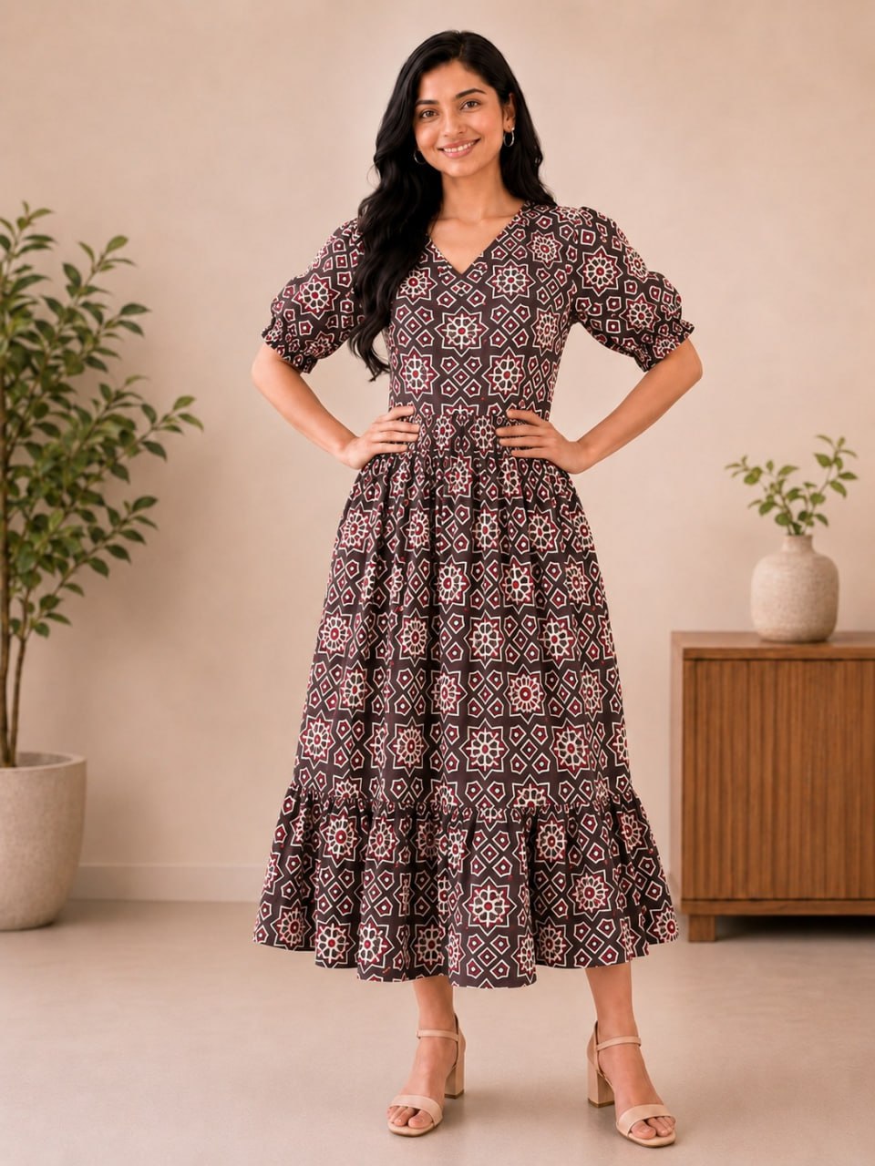 MFS210 Peacock maxi frock YY1