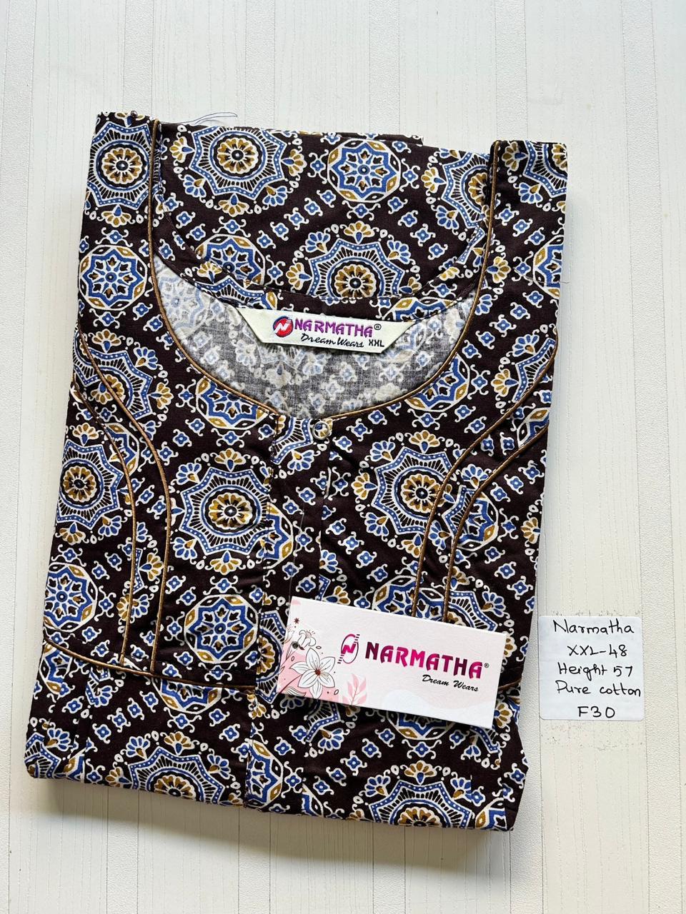 CNS042 Narmatha Pleats Zip Nighty