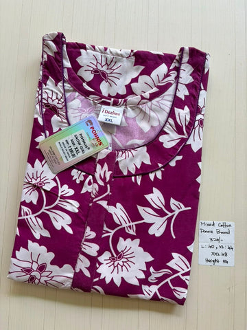 MCS 038 Ponni's Mixed Cotton Zip Nighty