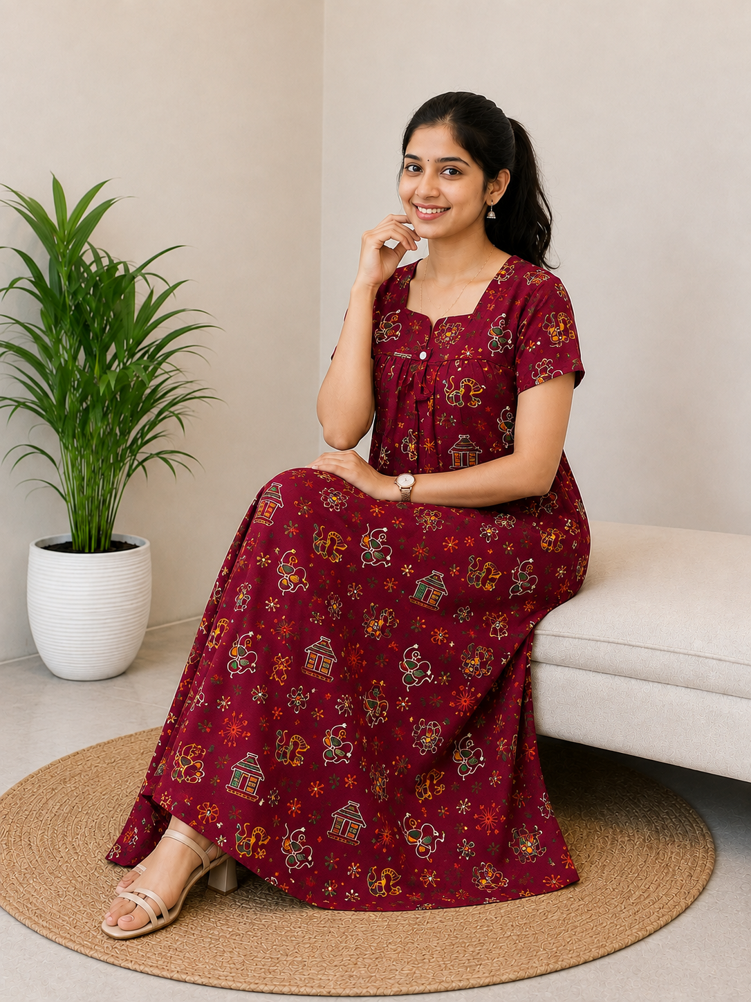 AASHP 166 Height Peacock Pleats Nighty BP HP BPS CPS  DPS Varli