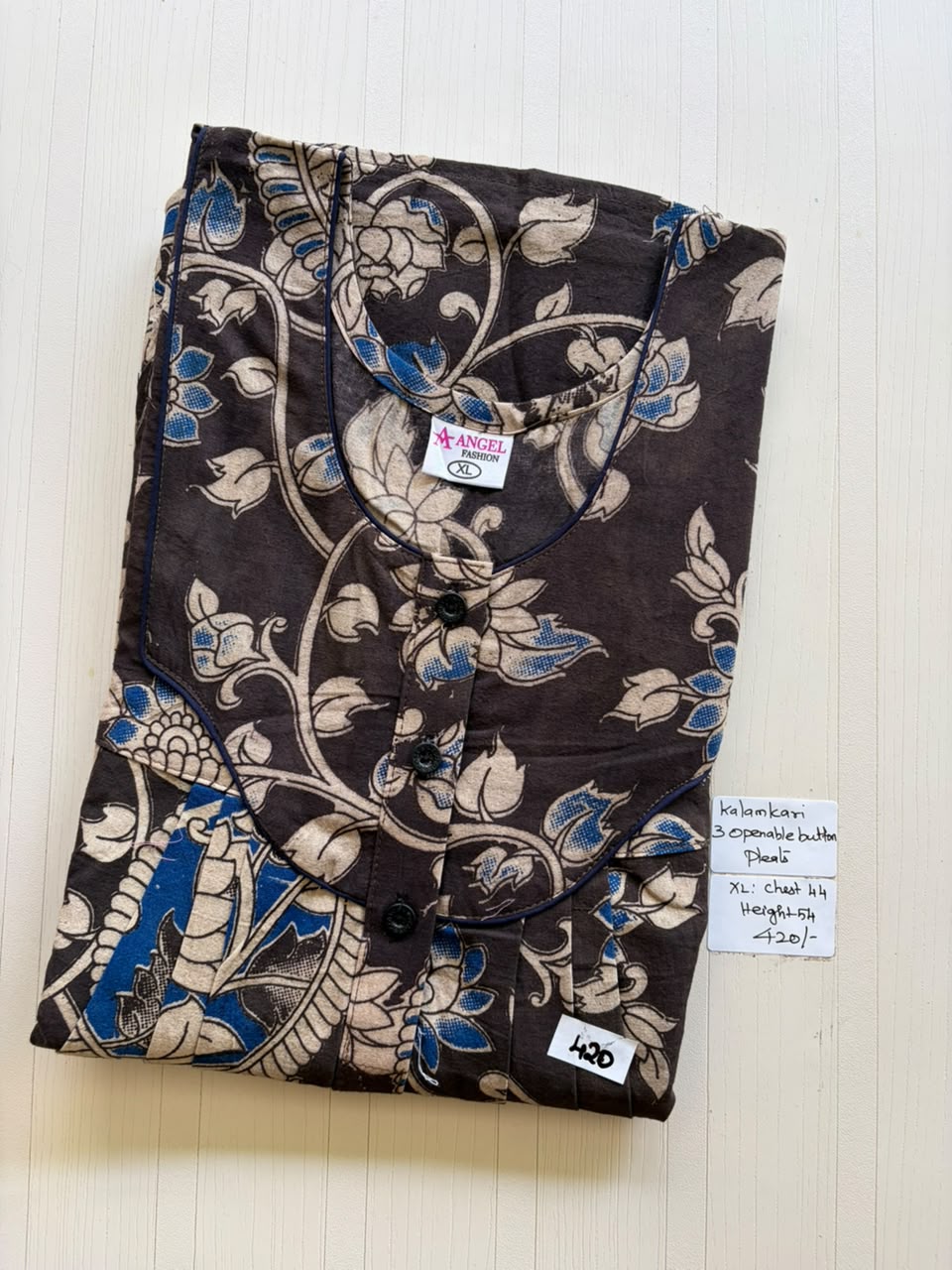 AASBP 222 Peacock Pleats Kalamkari Nighty BP CPS