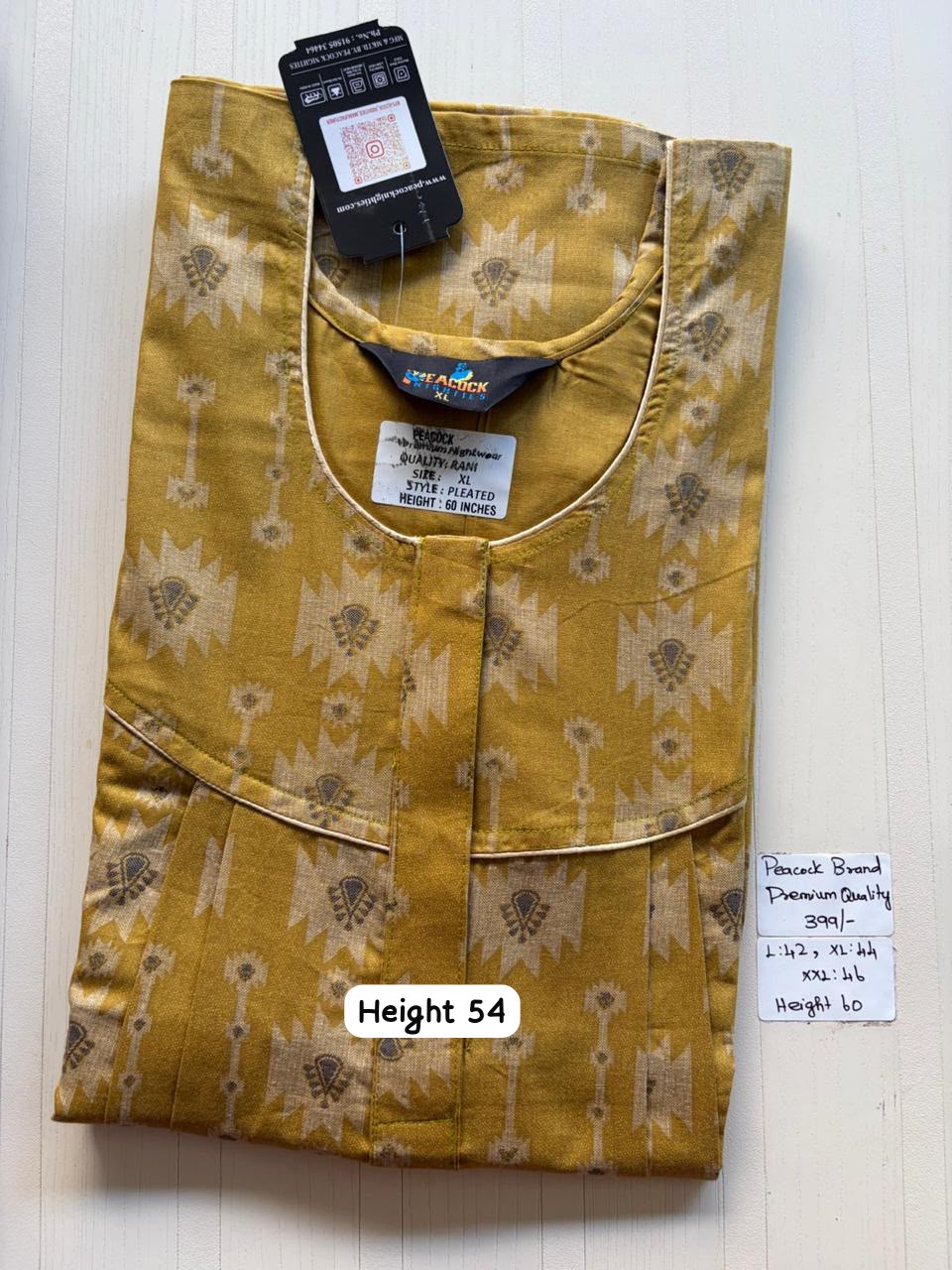 AAS5269 Peacock pleats Zip premium quality BP DD CPS DPS Height 54