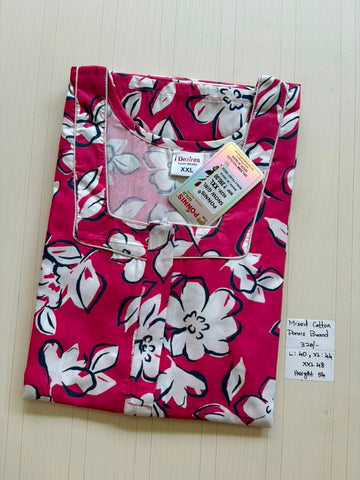 MCS 015 Ponni's Mixed Cotton Zip Nighty