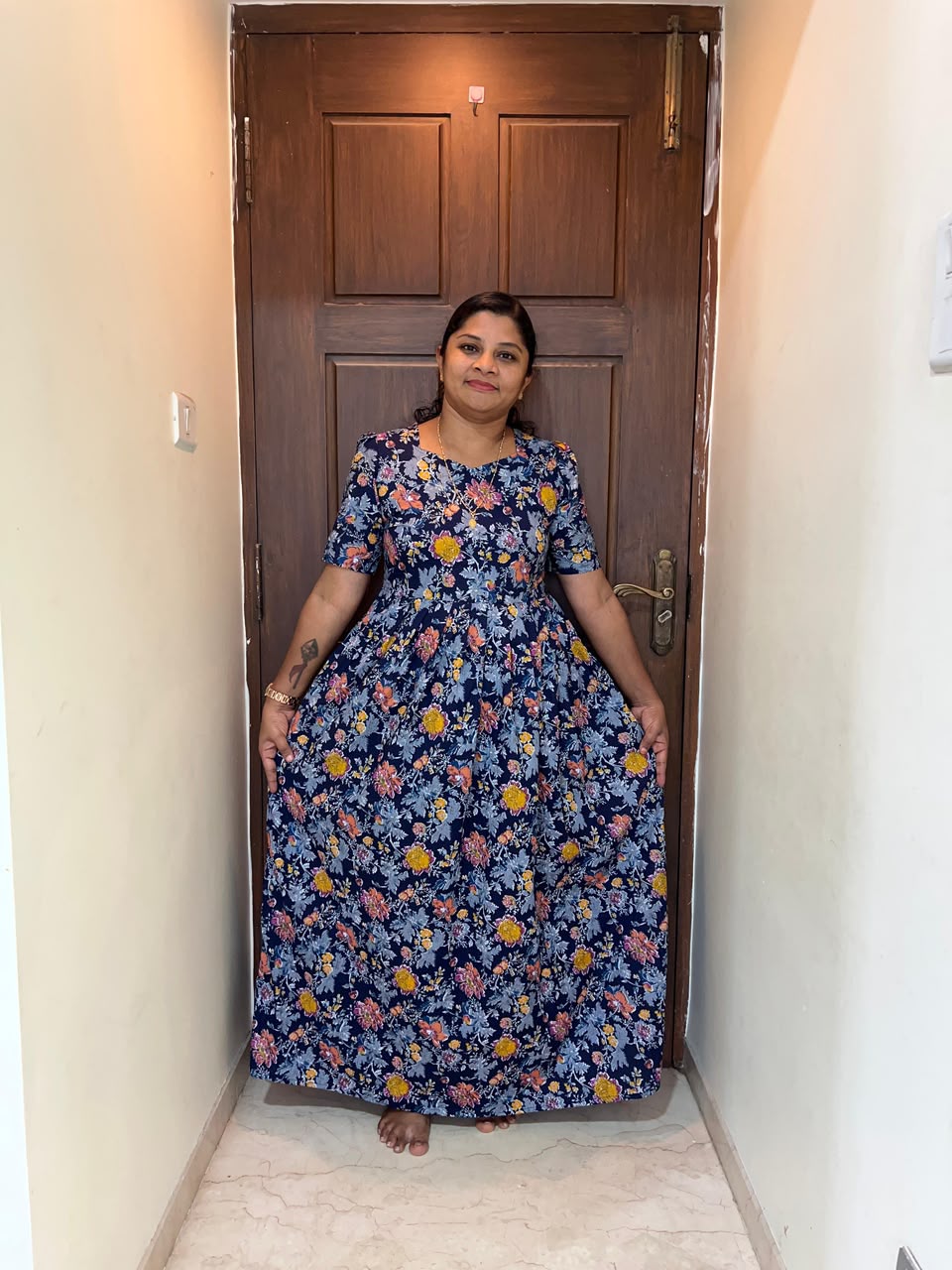 MFS 474 Height Peacock maxi frock YY1