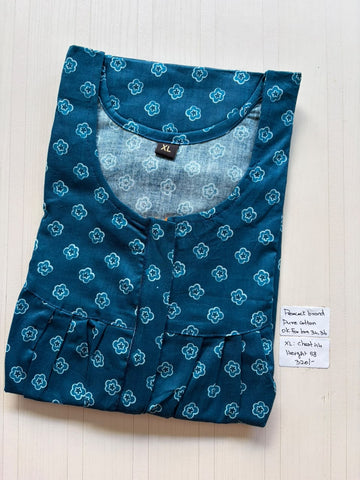 AASHP 178 Height Peacock Pleats Zip Nighty BP HP CPS