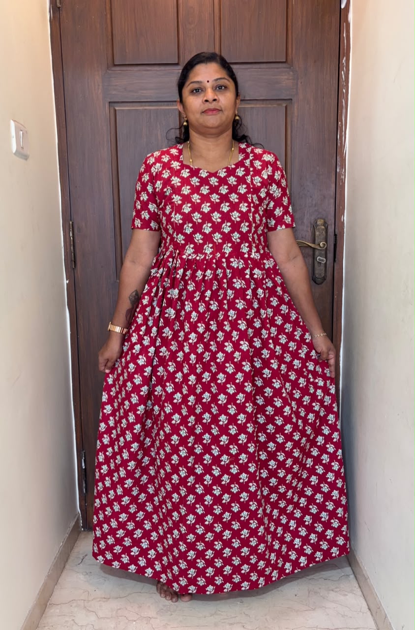 MFS189 Peacock Feeding maxi frock Jyoti FD FM1