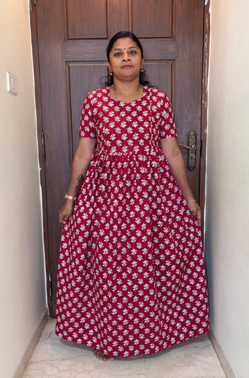 MFS189 Peacock Feeding maxi frock Jyoti FD FM1
