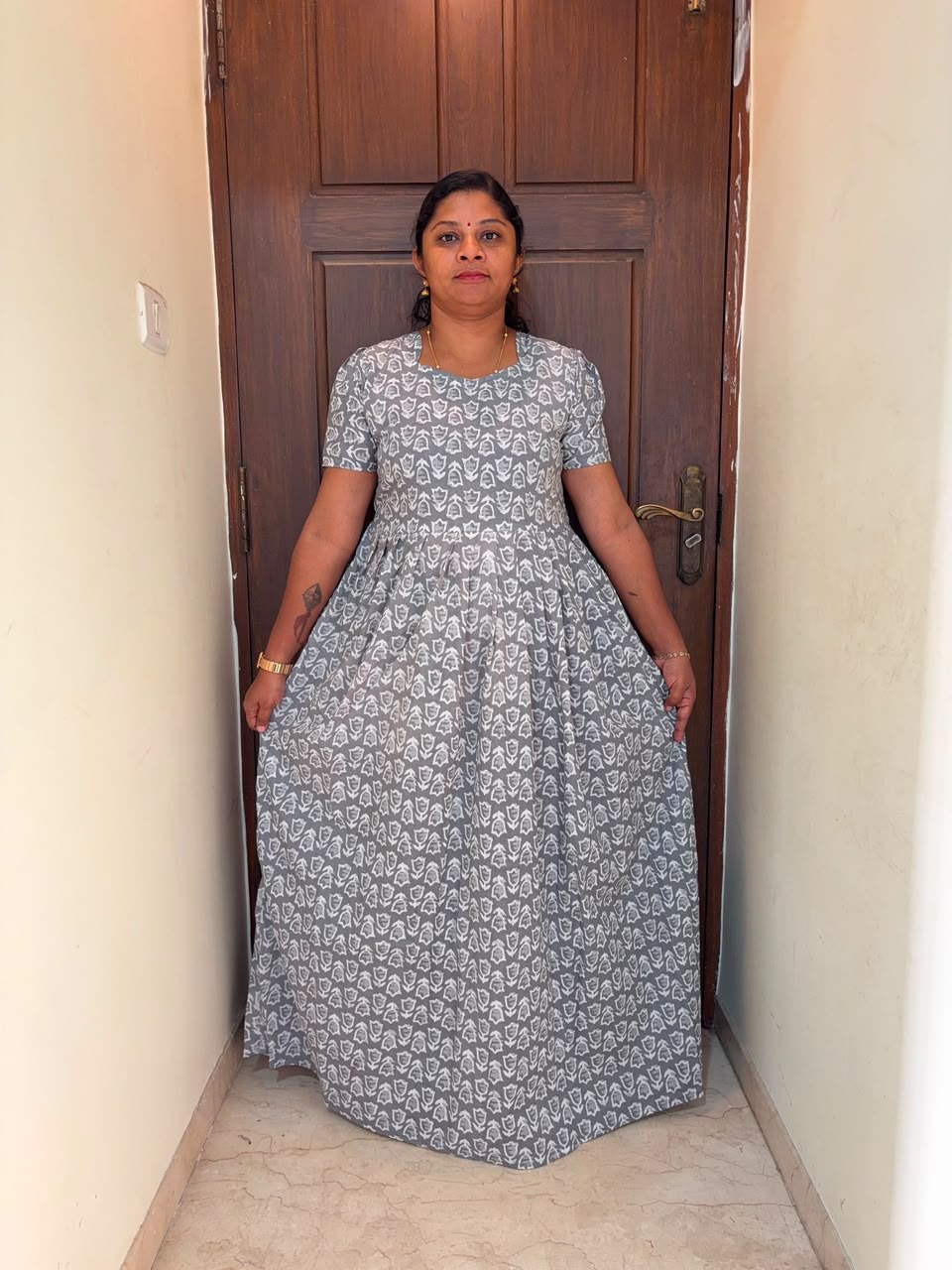 MFS 259 Peacock maxi frock YY1