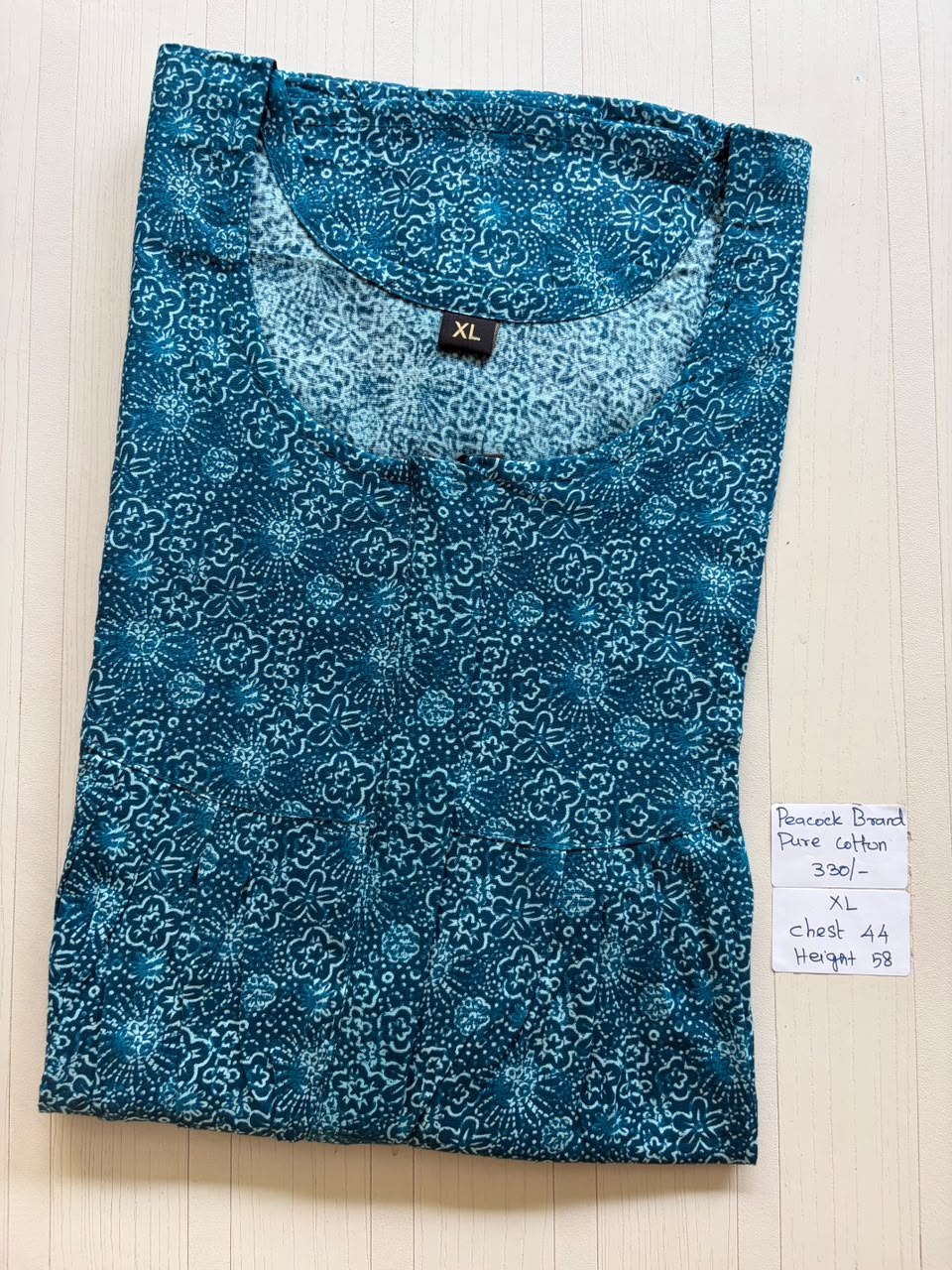 AASHP 060 Height Peacock Pleats Zip Nighty HP BP