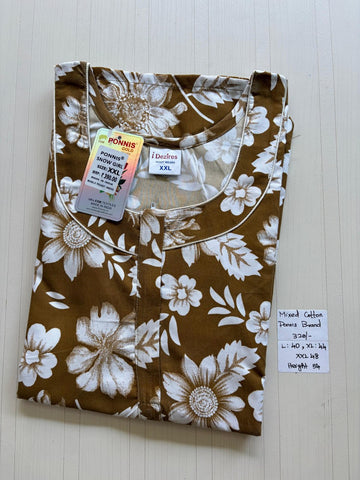 MCS 052 Ponni's Mixed Cotton Zip Nighty