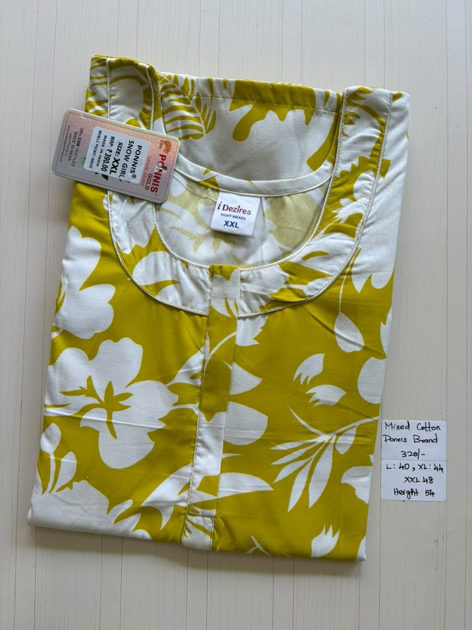 MCS 006 Ponni's Mixed Cotton Zip Nighty