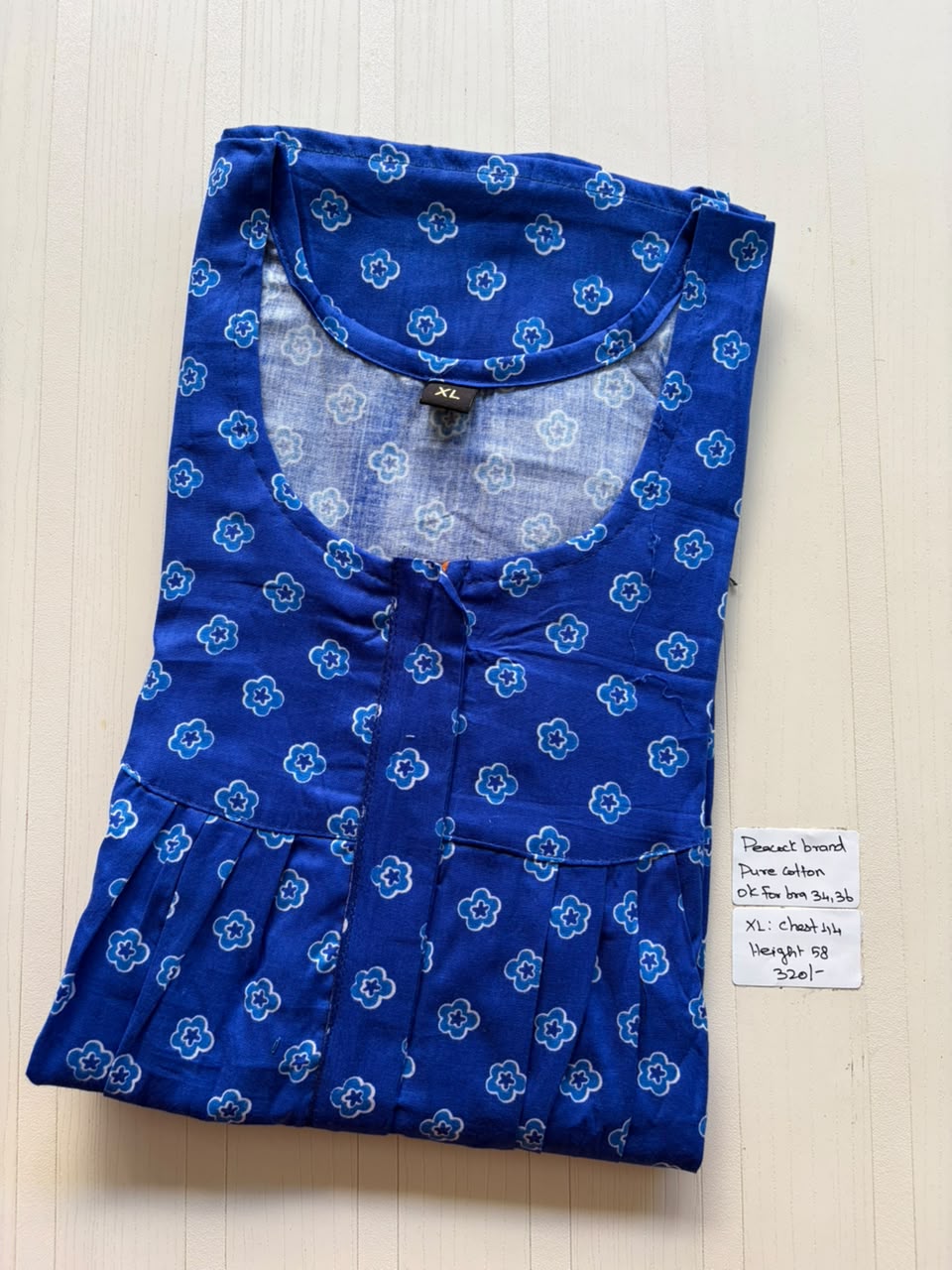 AASHP 189 Height Peacock Pleats Zip Nighty BP HP CPS