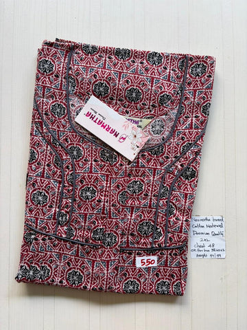 CNS 026 Height Narmatha Pleats Zip Nighty