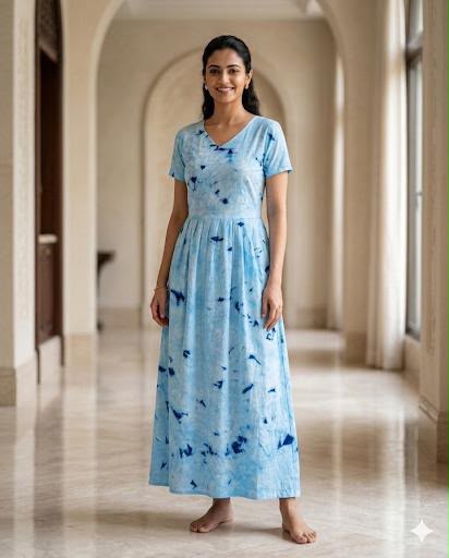 MFS 228 Peacock maxi frock YY1