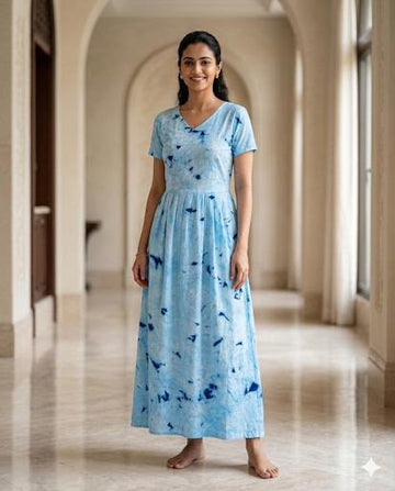 MFS 228 Peacock maxi frock YY1