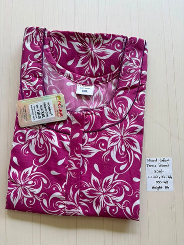 MCS 027 Ponni's Mixed Cotton Zip Nighty