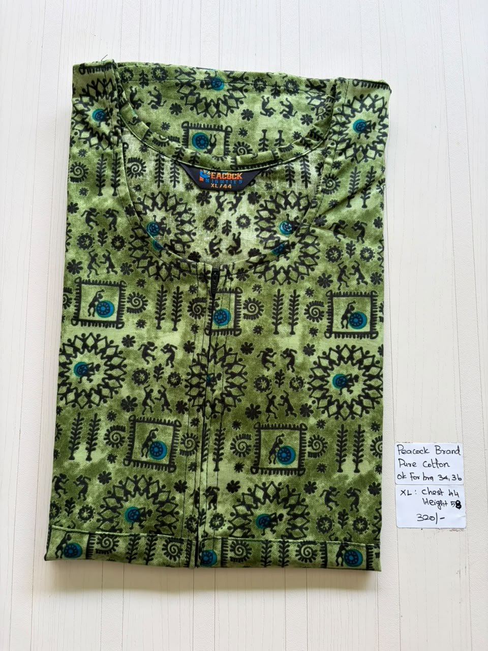 AASZ 168 Height Peacock Zip Nighty BP HP CPS